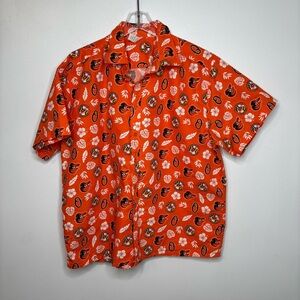 Baltimore Orioles Hawaiian Shirt XL Orange MLB Button Up Aloha